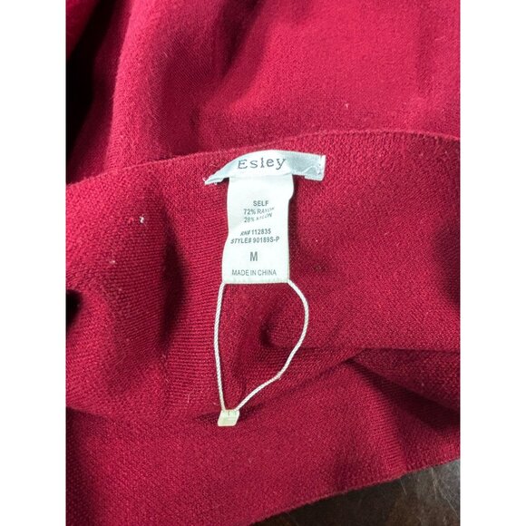 Red Knit Flared Skirt By Esley Size M - Picture 3 of 7